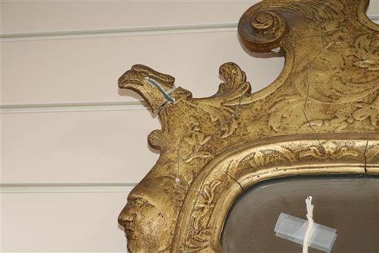 A mid 18th century style gilt gesso wall mirror, W.2ft 7in. H.4ft 8in.